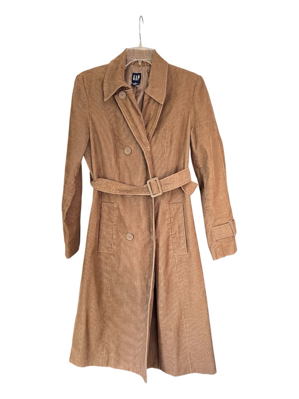 GAP Vintage Women's Brown Corduroy Trench Coat Size Medium